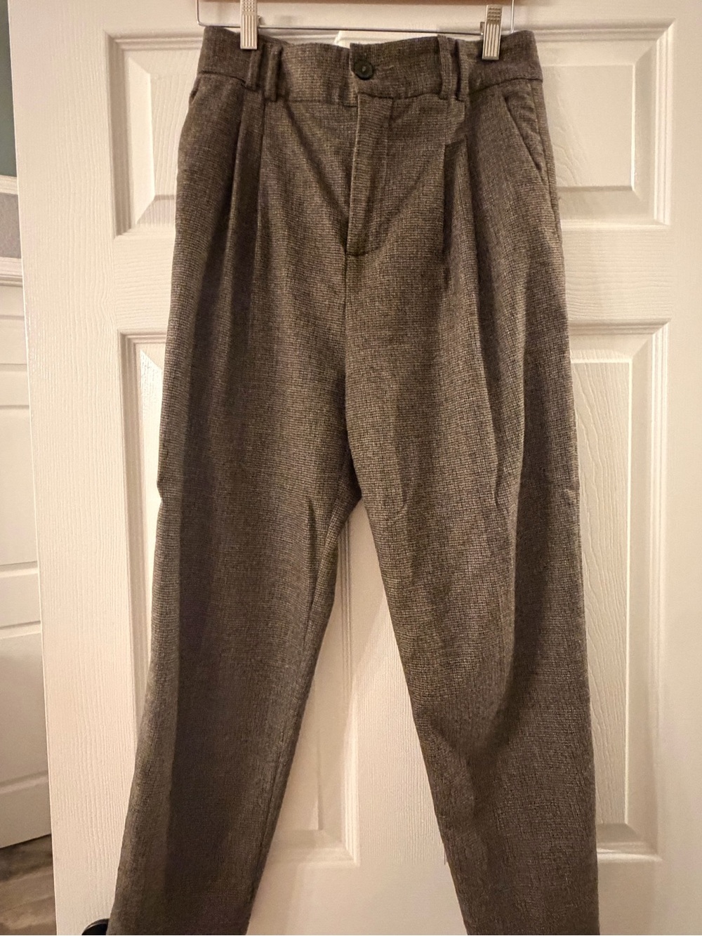 Zara ankle length Pleated Dress Pants - Brown